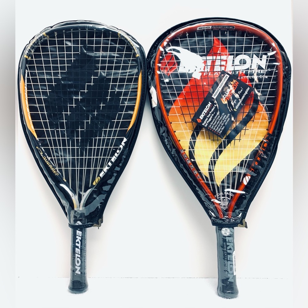 TWO New EKTELON Racquetball Racket with Racquet Case Covers [New Old Stock]